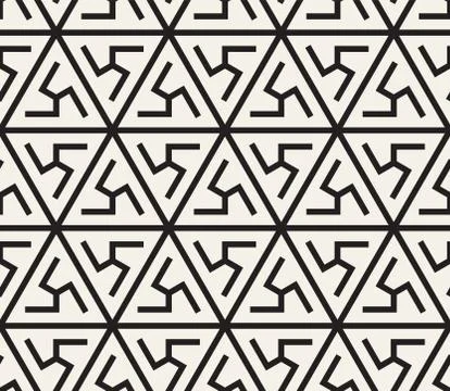 Vector seamless geometric pattern. Simple abstract lines lattice. Repeating Stockillustratie