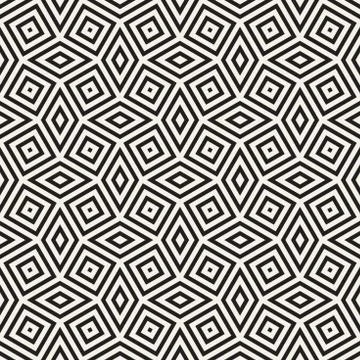 Vector seamless geometric pattern. Simple abstract lines lattice. Repeating Stock Illustration