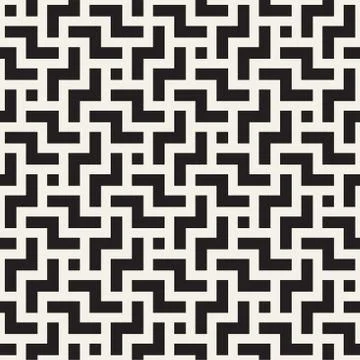 Vector seamless geometric pattern. Simple abstract lines lattice. Repeating 스톡 일러스트