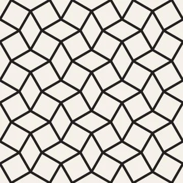 Vector seamless geometric pattern. Simple abstract lines lattice. Repeating Stock Illustration