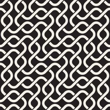 Vector seamless geometric pattern. Simple abstract lines lattice. Repeating Stock Illustration