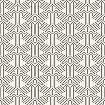 Vector seamless geometric pattern. Simple abstract lines lattice. Repeating Stock Illustration