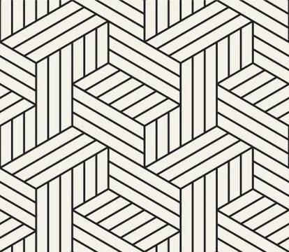 Vector seamless geometric pattern. Simple abstract lines lattice. Repeating Illustrazione stock