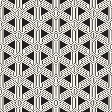 Vector seamless geometric pattern. Simple abstract lines lattice. Repeating Illustrazione stock