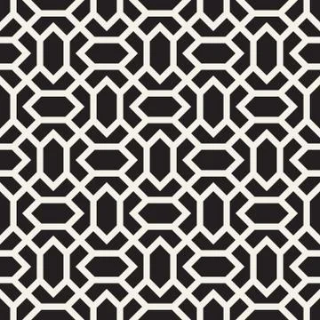 Vector seamless geometric pattern. Simple abstract lines lattice. Repeating Stock Illustration