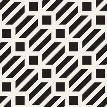 Vector seamless geometric pattern. Simple abstract lines lattice. Repeating Illustrazione stock