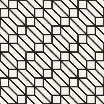 Vector seamless geometric pattern. Simple abstract lines lattice. Repeating イラスト素材