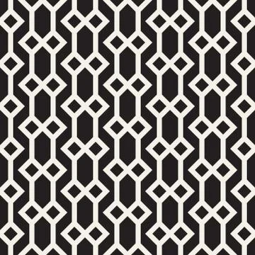 Vector seamless geometric pattern. Simple abstract lines lattice. Repeating Stock Illustration
