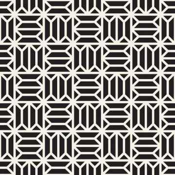 Vector seamless geometric pattern. Simple abstract lines lattice. Repeating Illustrazione stock
