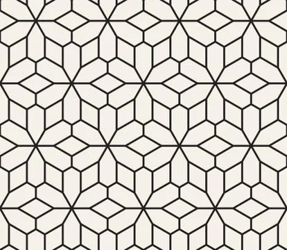 Vector seamless geometric pattern. Simple abstract lines lattice. Repeating Stock Illustration