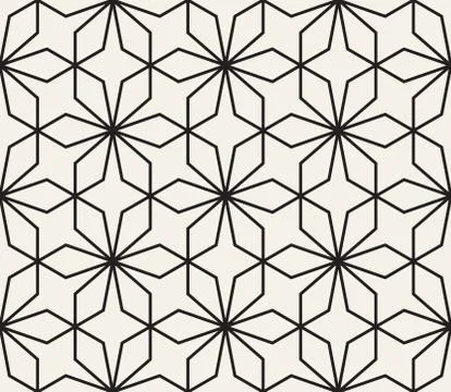 Vector seamless geometric pattern. Simple abstract lines lattice. Repeating 스톡 일러스트