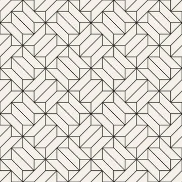 Vector seamless geometric pattern. Simple abstract lines lattice. Repeating Stock Illustration