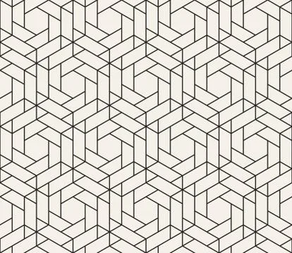 Vector seamless geometric pattern. Simple abstract lines lattice. Repeating Illustrazione stock