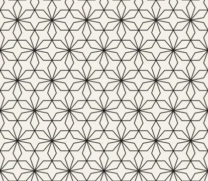 Vector seamless geometric pattern. Simple abstract lines lattice. Repeating Stockillustratie
