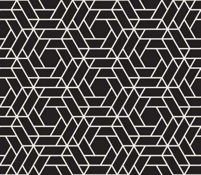 Vector seamless geometric pattern. Simple abstract lines lattice. Repeating Stock Illustration