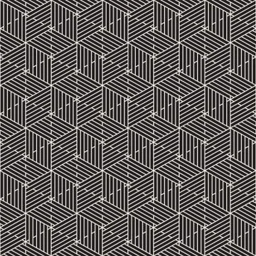 Vector seamless geometric pattern. Simple abstract lines lattice. Repeating Stock Illustration