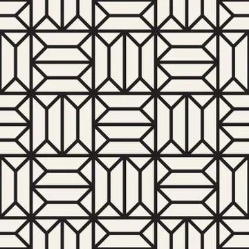 Vector seamless geometric pattern. Simple abstract lines lattice. Repeating Stock Illustration