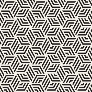 Vector seamless geometric pattern. Simple abstract lines lattice. Repeating Stock Illustration