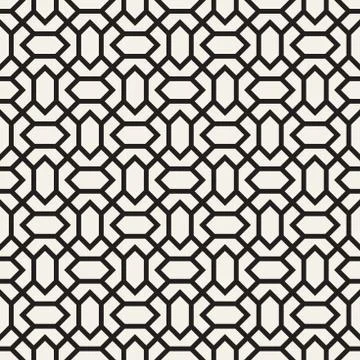 Vector seamless geometric pattern. Simple abstract lines lattice. Repeating Stock Illustration