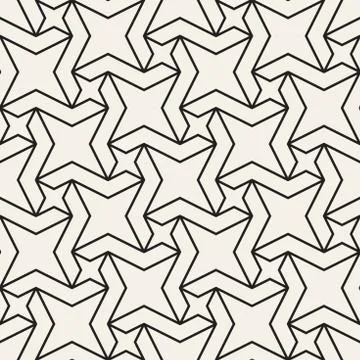 Vector seamless geometric pattern. Simple abstract lines lattice. Repeating Stock Illustration