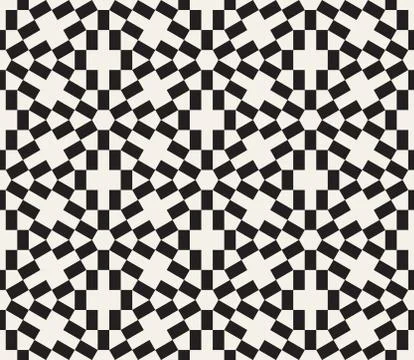 Vector seamless geometric pattern. Simple abstract lines lattice. Repeating Stock Illustration
