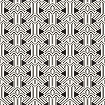 Vector seamless geometric pattern. Simple abstract lines lattice. Repeating Stock Illustration