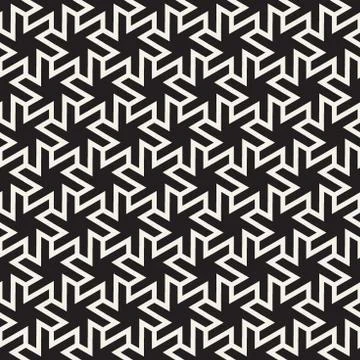 Vector seamless geometric pattern. Simple abstract lines lattice. Repeating star Illustrazione stock