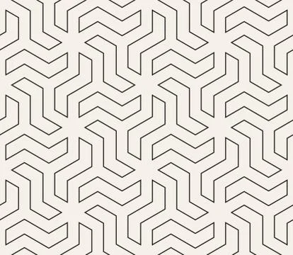 Vector seamless geometric pattern. Simple abstract lines lattice. Repeating Stock Illustration