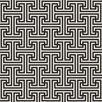 Vector seamless geometric pattern. Simple abstract lines lattice. Repeating Stock Illustration