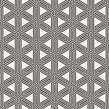 Vector seamless geometric pattern. Simple abstract lines lattice. Repeating Stock Illustration