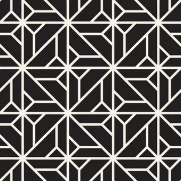 Vector seamless geometric pattern. Simple abstract lines lattice. Repeating e Stockillustratie