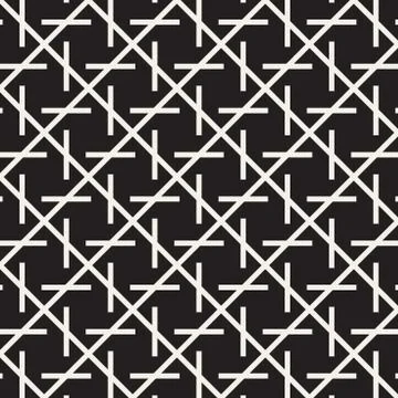 Vector seamless geometric pattern. Simple abstract lines lattice. Repeating e 스톡 일러스트