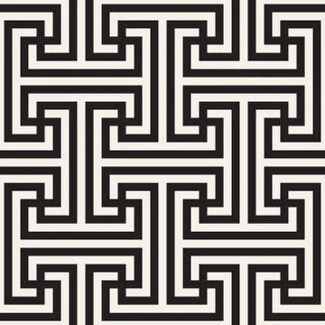 Vector seamless geometric pattern. Simple abstract lines lattice. Repeating e Illustrazione stock