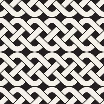 Vector seamless geometric pattern. Simple abstract lines lattice. Repeating e Stock Illustration
