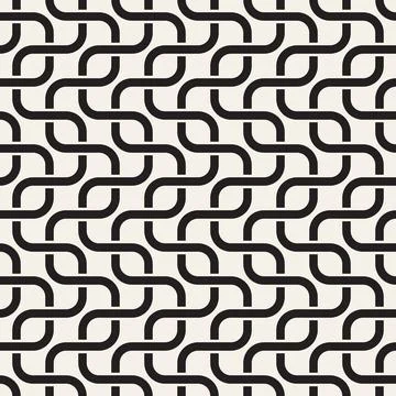 Vector seamless geometric pattern. Simple abstract lines lattice. Repeating e Stock Illustration