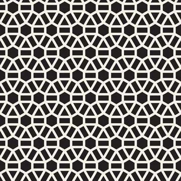 Vector seamless geometric pattern. Simple abstract lines lattice. Repeating.. Stock Illustration