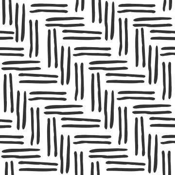 Vector seamless geometric pattern of stripes, hand-drawn lines. Dark gray str 스톡 일러스트