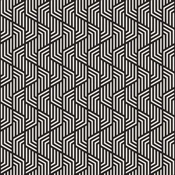 Vector seamless geometric pattern. Stylish striped ornament. Simple linear la Illustrazione stock