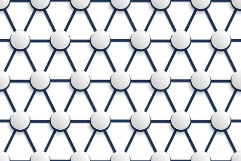 Vector seamless geometric pattern. Volumetric grid with hemispheres on inters Illustrazione stock