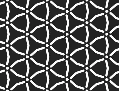 Vector seamless geometric pattern. White lines, black background. 스톡 일러스트