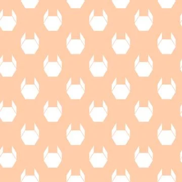 Vector seamless geometric pattern. White origami animal. Illustrazione stock