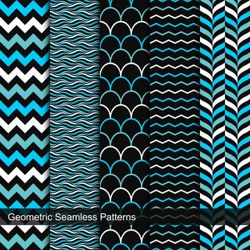 Vector seamless geometric patterns. イラスト素材