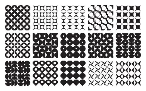 Vector seamless geometric patterns set classic ornament Stock Illustration