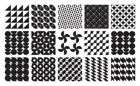 Vector seamless geometric patterns set classic ornament Stock Illustration