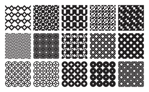 Vector seamless geometric patterns set classic ornament 스톡 일러스트