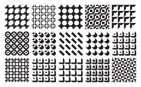 Vector seamless geometric patterns set classic ornament Stock Illustration