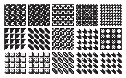 Vector seamless geometric patterns set classic ornament Stock Illustration