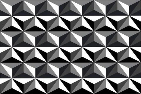 Vector seamless geometric polygon pattern. Black and white mosaic repeatable 스톡 일러스트