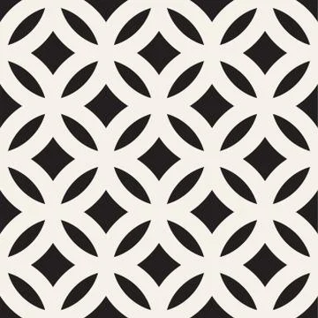 Vector Seamless Geometric Rounded Lines Pattern. Abstract Geometric Background Stock Illustration