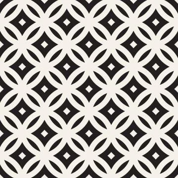 Vector Seamless Geometric Rounded Lines Pattern. Abstract Geometric Backgro.. Stock Illustration